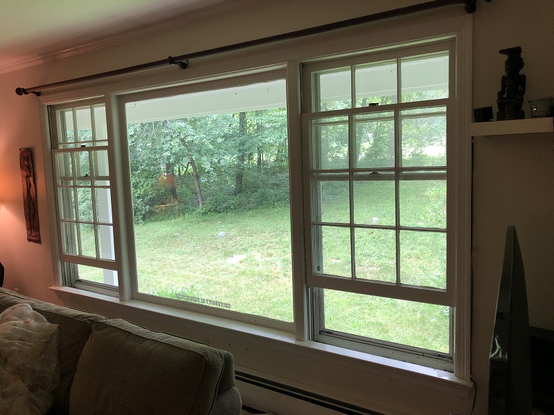 Picture window and double hung window